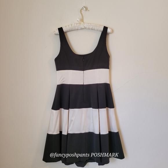 RALPH LAUREN formal tiered fully lined satiny stripe dress cocktail party dance - Picture 13 of 17